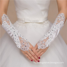 Fashion beading lace appliques bridal accessories high quality wedding lace gloves